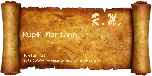 Rupf Mariann névjegykártya