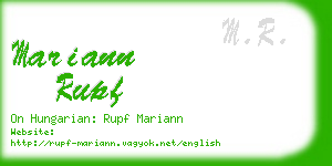 mariann rupf business card